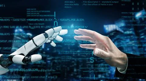 Futuristic robot artificial intelligence revolutionary AI technology concept イラスト素材