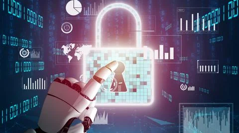 Futuristic robot artificial intelligence revolutionary AI technology concept Stock Illustration