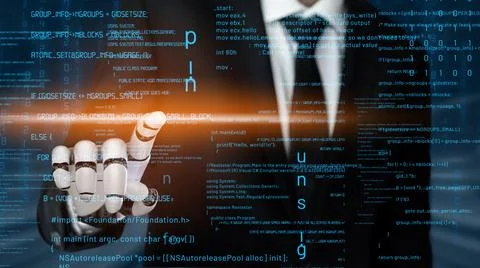 Futuristic robot artificial intelligence revolutionary AI technology concept イラスト素材