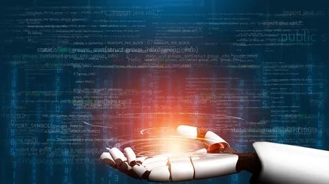Futuristic robot artificial intelligence revolutionary AI technology concept イラスト素材