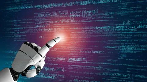 Futuristic robot artificial intelligence revolutionary AI technology concept イラスト素材