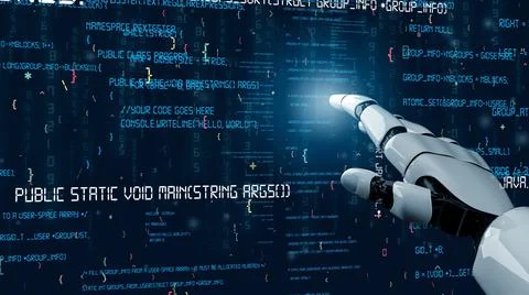Futuristic robot artificial intelligence revolutionary AI technology concept イラスト素材