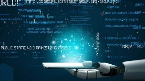 Futuristic robot artificial intelligence revolutionary AI technology concept Stock Illustration