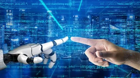 Futuristic robot artificial intelligence revolutionary AI technology concept イラスト素材