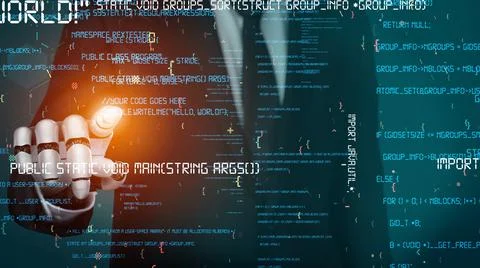 Futuristic robot artificial intelligence revolutionary AI technology concept Stock Illustration