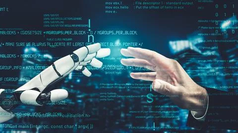 Futuristic robot artificial intelligence revolutionary AI technology concept 스톡 일러스트