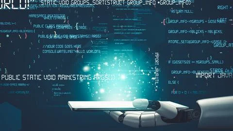 Futuristic robot artificial intelligence revolutionary AI technology concept 스톡 일러스트