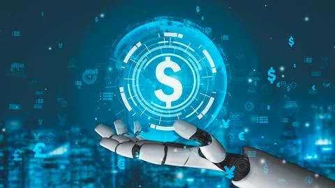 Futuristic robot artificial intelligence revolutionary AI technology concept Stock Illustration