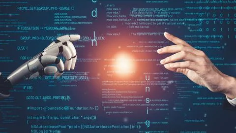 Futuristic robot artificial intelligence revolutionary AI technology concept イラスト素材