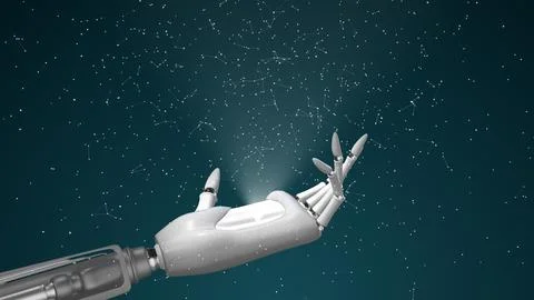 Futuristic robot with brain artificial intelligence concept Stock Illustration