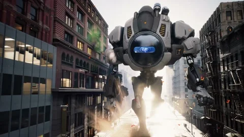 Futuristic robot. CGI animation 4K Stock Footage 232799792