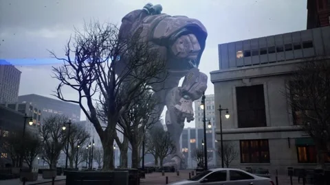 Futuristic robot. CGI animation 4K Stock Footage 232800888