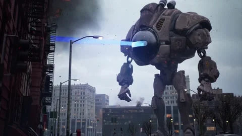 Futuristic robot. CGI animation 4K Stock Footage 232801101