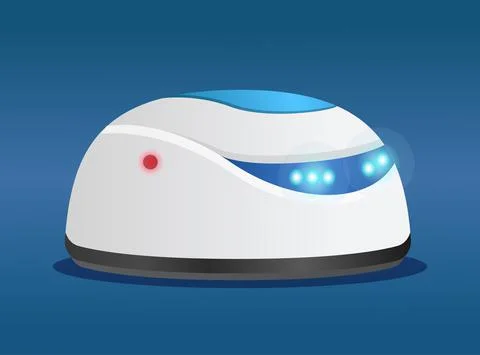 Futuristic robot cleaner with artificial intelligence, innovative model of robot Stock Illustration