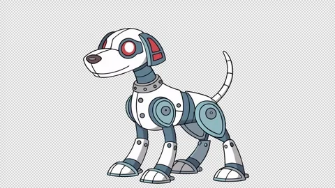 Futuristic robot dog. Animation of a robot dog. Cartoon Stock Footage 320214776