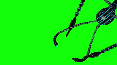Futuristic robot dron with tentacles. Future concept. Animation. Green screen Vídeos de archivo 59527063