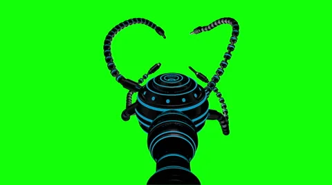 Futuristic robot dron with tentacles. Future concept. Animation. Green screen Stock Footage 59527150