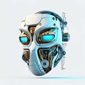 Futuristic, Robot face Stock Illustration