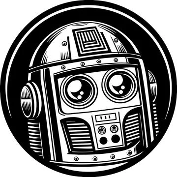 Futuristic Robot Head . The Face of Artificial Intelligence Stock Illustration