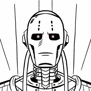 Futuristic Robot Head . The Face of Artificial Intelligence Stock Illustration