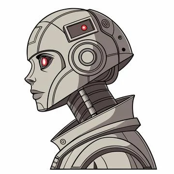 Futuristic Robot Head . The Face of Artificial Intelligence Stock Illustration