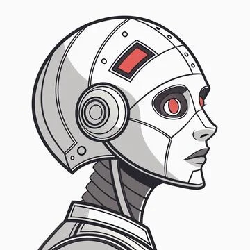 Futuristic Robot Head . The Face of Artificial Intelligence Stock Illustration