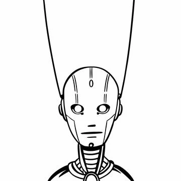 Futuristic Robot Head . The Face of Artificial Intelligence Stock Illustration