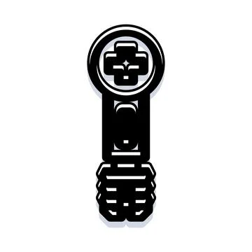 Futuristic robot head or android character icon Stock Illustration