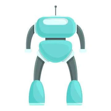 Futuristic robot icon cartoon vector. Kid education Stock Illustration