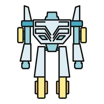 Futuristic robot icon illustrating artificial intelligence technology Stock Illustration
