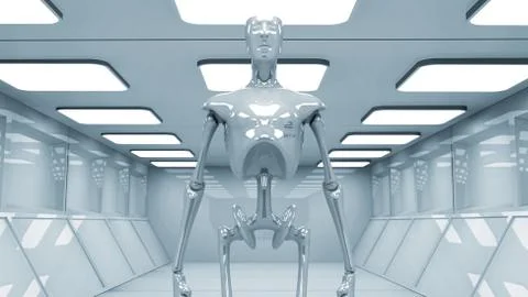 Futuristic robot Illustrazione stock