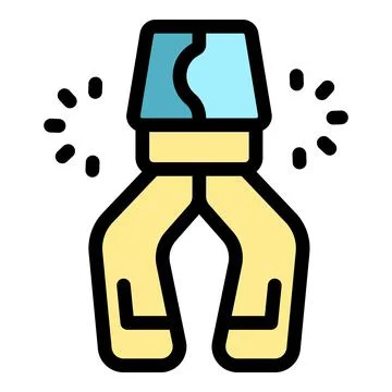 Futuristic robot legs taking a step with sparks flying Stock Illustration