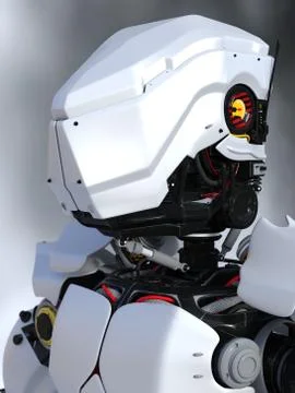 Futuristic robot portrait. Stock Illustration