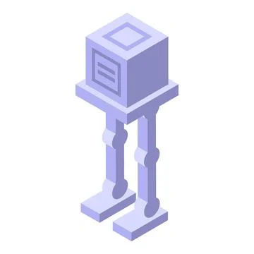 Futuristic robot standing on two legs isometric icon Stock Illustration