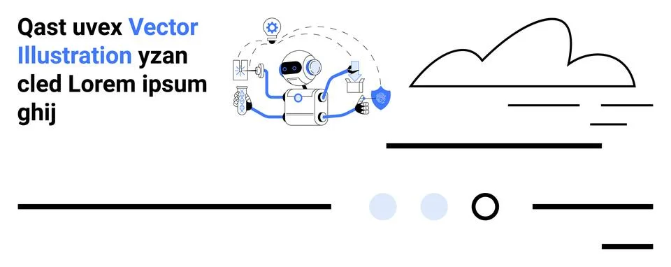 Futuristic Robot with Tech Elements and Blue Accents, Ideal for Technology .. Illustrazione stock