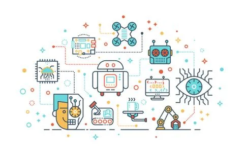 Futuristic robot technology concept Stock Illustration