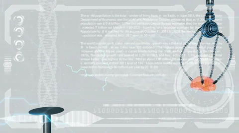 Futuristic robot with tentacles and human brain . concept anatomical future Stock-Footage 59314778