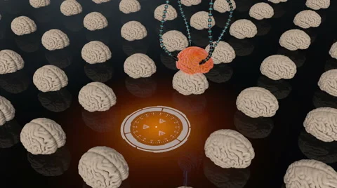 Futuristic robot with tentacles and human brain . concept anatomical future Stock Footage 59323559