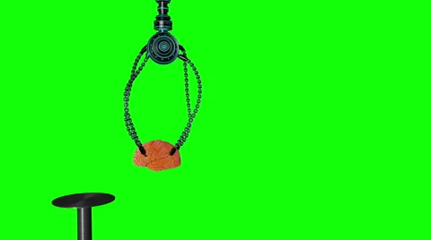 Futuristic robot with tentacles and human brain .  Green screen Stock-Footage 59529134