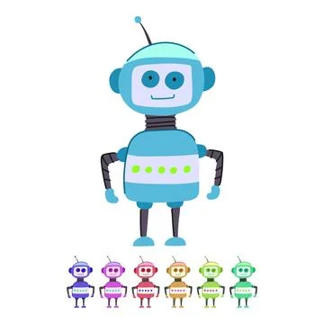 Futuristic robot toy vector cartoon graphic イラスト素材