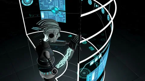 Futuristic Robot Using Touchscreen Technology Vidéo 8763986