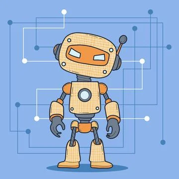 Futuristic Robot. Virtual Technology Assistant. Vector illustration. Techno.. Stock Illustration