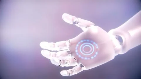Futuristic robotic cyborg arm 3d illustration Stock Illustration