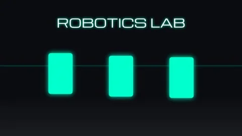 Futuristic Robotics Lab Interface: Tech Signal Indicators and Digital Progr.. Stock Footage 337502559