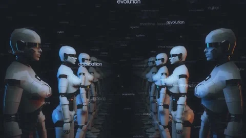 Futuristic Robots 4k Stock Footage 145535729