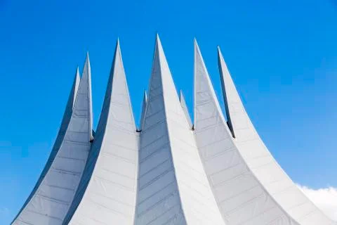 Futuristic roof construction with withe spikes Foto stock
