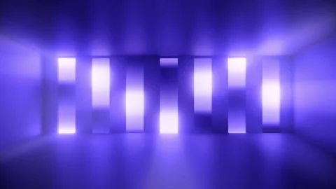 Futuristic room with glowing vertical panels Stock Footage 298993700