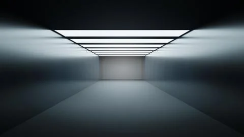 Futuristic room interior in 3D render Stock Illustration