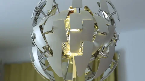 Futuristic room lamp with warm light Stock Footage 67342245