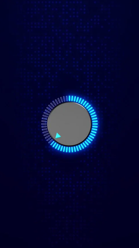 Futuristic Rotary Knob with Blue Indicator Ring 库存影片 341367660